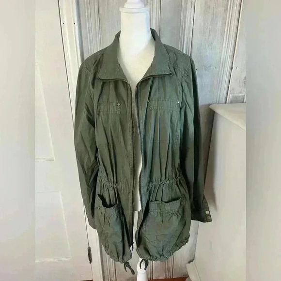 EXPRESS Army Green Jacket Grunge Indie Sleaze 90s L Gorpcore normcore tac… - Picture 3 of 9